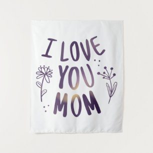 Ich Liebe Sie Mama Blumenmütter Tag Geschenke Idee Wandteppich