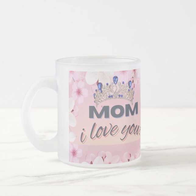 Ich Liebe Sie Mama Cup 10 oz Mattglastasse (Links)