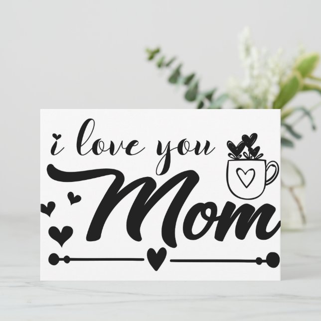 Ich Liebe Sie Mama Einladung (Stehend Vorderseite)