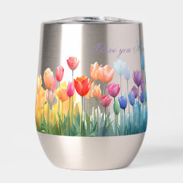 Ich Liebe Sie Mama farbenfrohe Tulpen