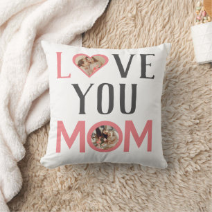 Ich Liebe Sie Mama   Niedlich 2 Foto Happy Mthers  Kissen