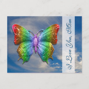 Ich Liebe Sie Mama   Rainbow Butterfly for Mothers Postkarte