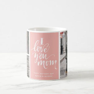 Ich Liebe Sie Mama Rosa Drei-Foto-Collage Kaffeetasse