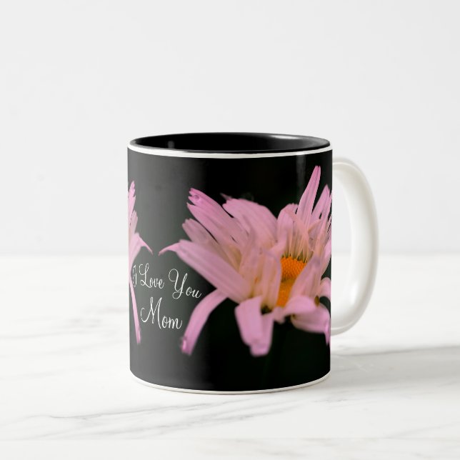 Ich Liebe Sie Mama White Daisy Personalisiert Zweifarbige Tasse (VorderseiteRechts)