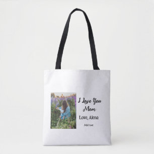 Ich Liebe Sie Mama's Tag elegant fügen Foto-Text Tasche