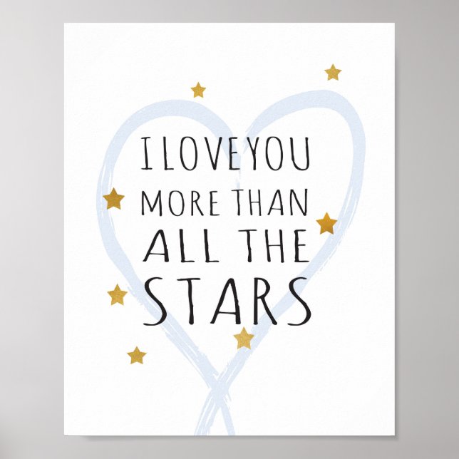 Ich Liebe Sie mehr als alle Sterne - Art Print Poster (Vorne)