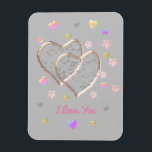 Ich Liebe Sie ...mehr als alle Worte sagen können. Magnet<br><div class="desc">in Liebe Sie,  vintage Hochzeit ,  Flitterwochen ,  nur verheiratet,  zwei durchsichtige Herzen,  romantische Hochzeit,  Valentinstag,  liebevolle Herzen,  doppelte Herzen Personalisiert , i Liebe Sie,  Hochzeitszeremonie,  können Sie den Hintergrund und Text ändern.</div>