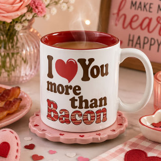 Ich Liebe Sie mehr als Bacon Zweifarbige Tasse