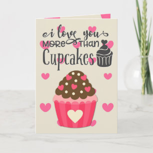 Ich Liebe Sie mehr als Cupcakes Grußkarte Karte
