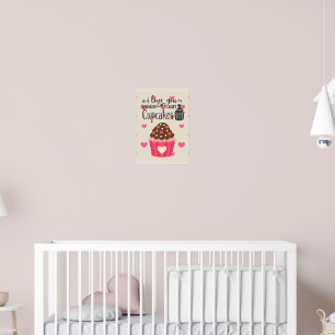 Ich Liebe Sie mehr als Cupcakes Poster