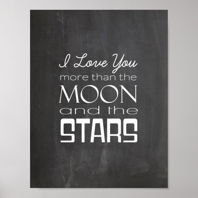 Ich Liebe Sie mehr als den Mond und die Sterne Poster (Vorne)