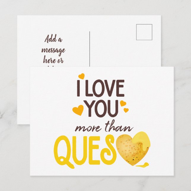 Ich Liebe Sie mehr als Fragen Postkarte (Vorne/Hinten)