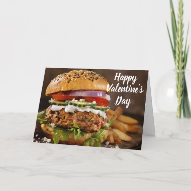 ICH "LIEBE" SIE MEHR ALS **HAMBURGERS** VALENTINE KARTE (Vorderseite)