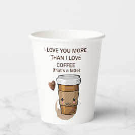 Ich Liebe Sie mehr als ich Liebe Kaffee, das ist e Pappbecher
