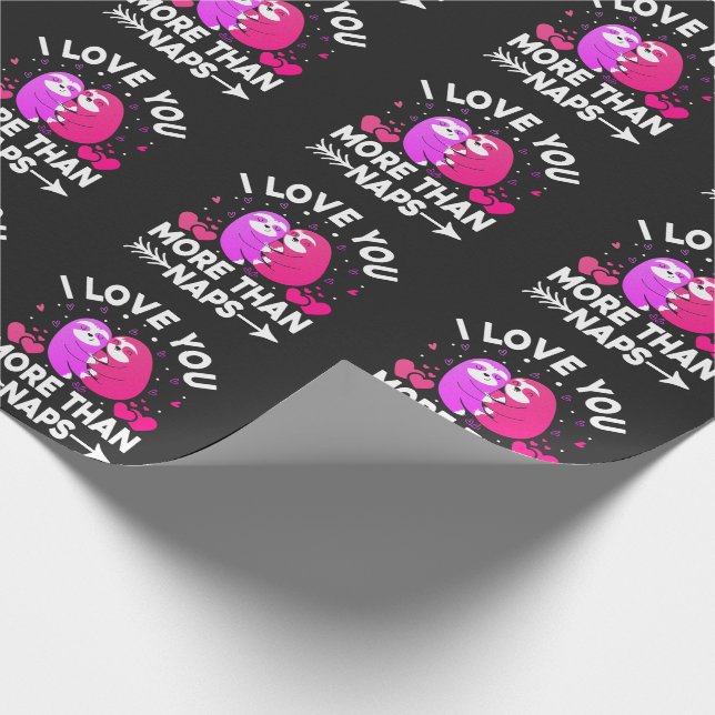 Ich Liebe Sie mehr als Nickerchen Rosa und Lila Sl Geschenkpapier (Ecke)