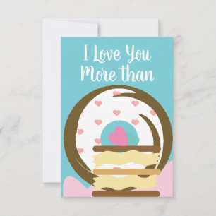 Ich Liebe Sie mehr Donuts Kuchen Karte