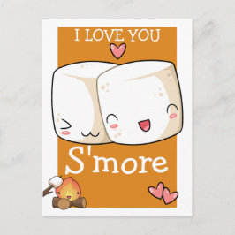 Ich Liebe Sie mehr Kawaii Marshmallow Postkarte