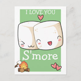 Ich Liebe Sie mehr Kawaii Marshmallow Postkarte