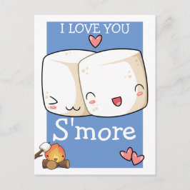 Ich Liebe Sie mehr Kawaii Marshmallow Postkarte