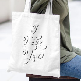 Ich Liebe Sie Minimal Elegant Retro Light Typograf Tragetasche