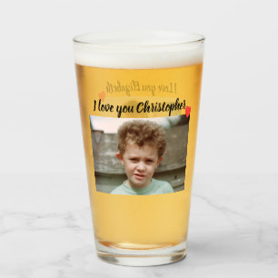 Ich Liebe Sie mit Fotos und Namen Glas