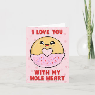 Ich Liebe Sie mit meinem Herzen - niedliche Donut- Karte