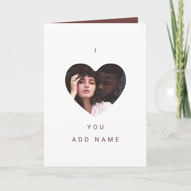 Ich Liebe Sie Moderne Foto- und Textvalente Karte (Vorderseite)