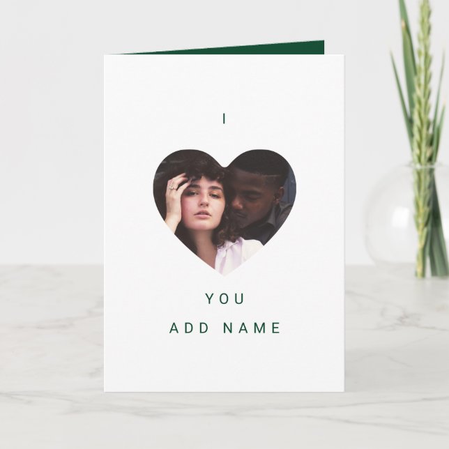 Ich Liebe Sie Moderne Foto- und Textvalente Karte (Vorderseite)
