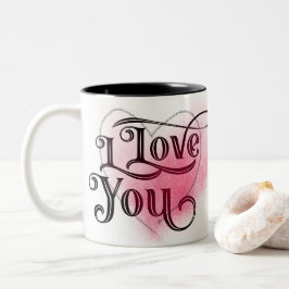 Ich Liebe Sie Moderne Leichtherzgrafik Grafik Eleg Zweifarbige Tasse