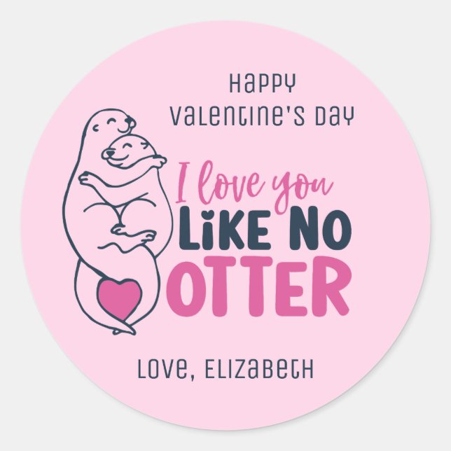 Ich Liebe, Sie mögen keinen Niedlichen Valentinsta Runder Aufkleber (Vorderseite)