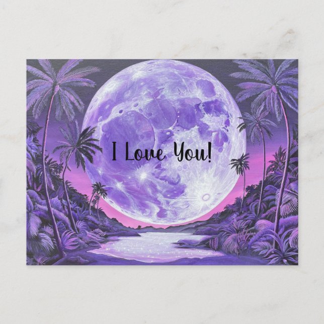 Ich Liebe Sie - MondValentinstag-Karte Postkarte (Vorderseite)