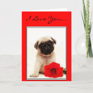 Ich Liebe Sie Mops Welpengrüßkarte Feiertagskarte