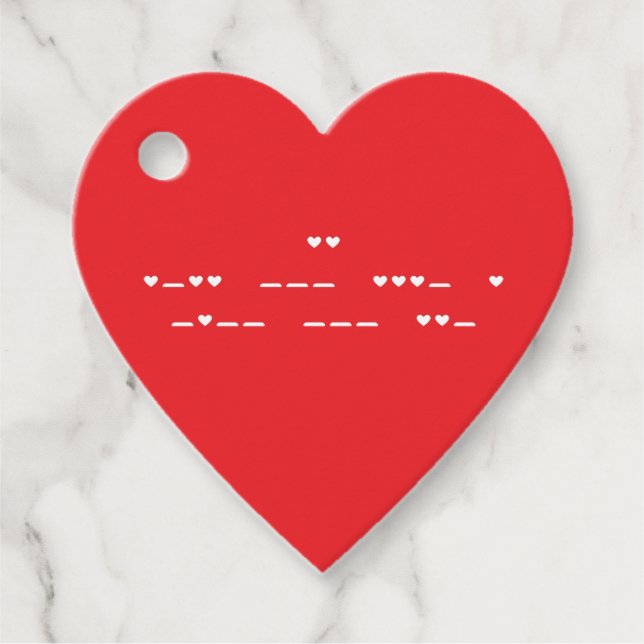 Ich Liebe Sie Morsecode Geschenkanhänger (Vorderseite)