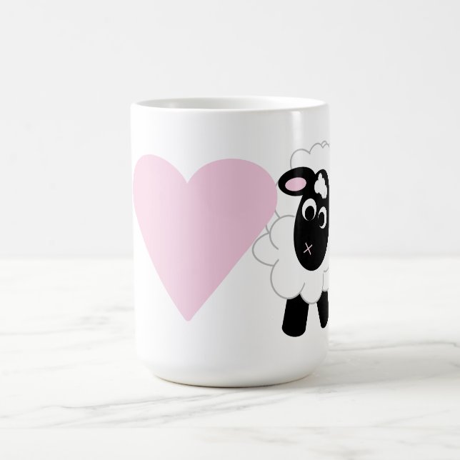 Ich Liebe Sie Niedlich Cartoon Schafe Kaffeetasse (Mittel)