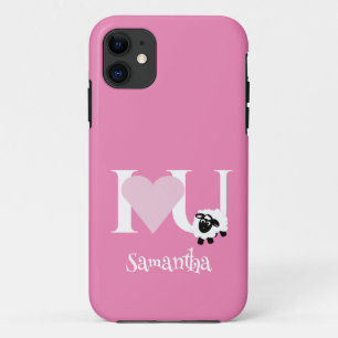 Ich Liebe Sie Niedlich Cartoon Schafe Pink Case-Mate iPhone Hülle