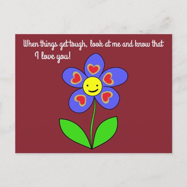 Ich Liebe Sie Niedlich Lächeln Blume Drucken Postkarte (Vorderseite)