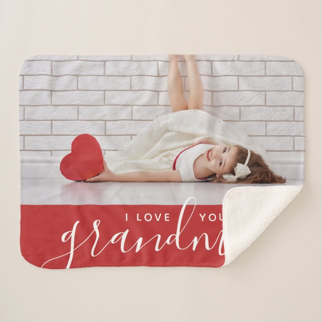 Ich Liebe Sie Oma Valentinstag Geschenk Foto Sherpadecke (Vorderseite (Horizontal))