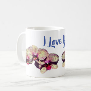 Ich Liebe Sie Orchid Blume  Kaffeetasse