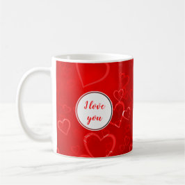 Ich Liebe Sie Red Valentine's Day Herzmuster Kaffeetasse