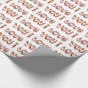 Ich Liebe Sie Romantische Liebe hört Typografie Geschenkpapier