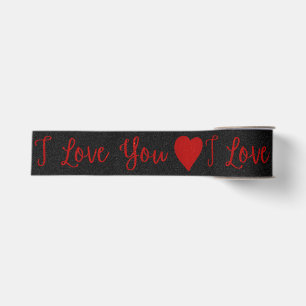 Ich Liebe Sie Roter Glitzer Valentine Ripsband