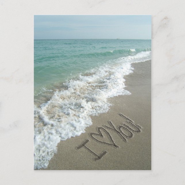 Ich Liebe Sie, Sand auf der Beach Post Karte (Vorderseite)