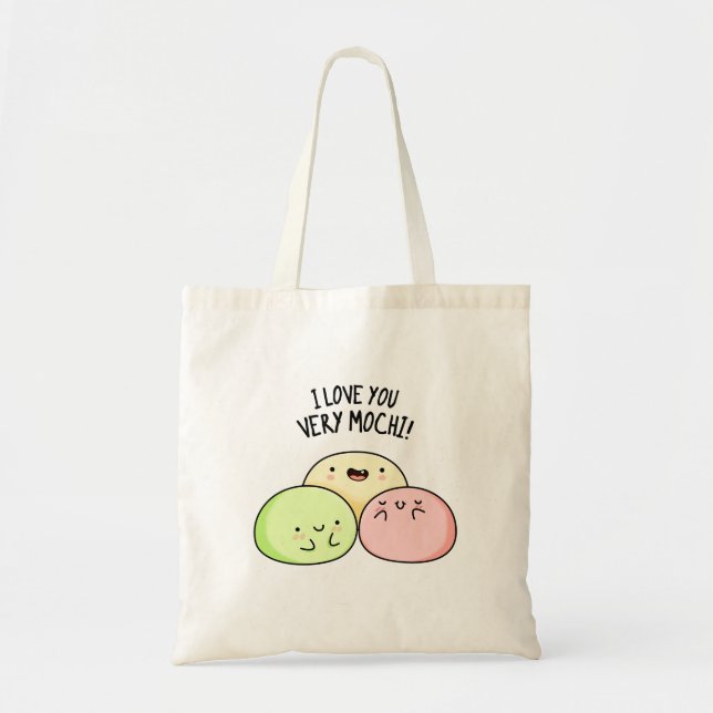 Ich Liebe Sie sehr mochi Funny Food Puff Tragetasche (Vorne)