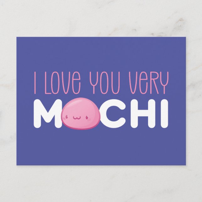 Ich Liebe Sie sehr Mochi Niedlich Funny Valentine' Postkarte (Vorderseite)