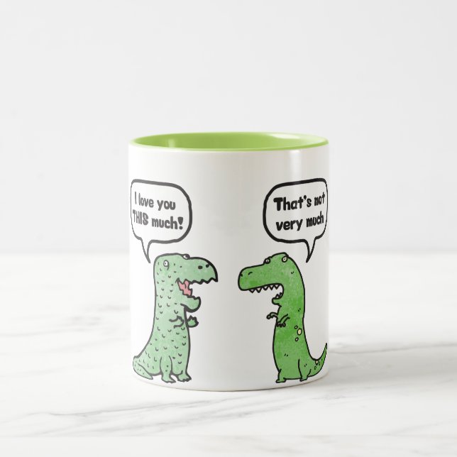Ich Liebe Sie so viel (T-Rex) Zweifarbige Tasse (Mittel)