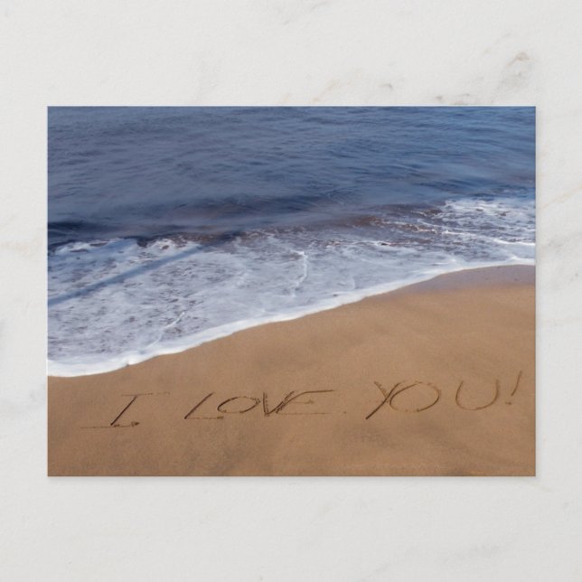 Ich Liebe Sie ... Strand Liebe Postkarte (Vorderseite)
