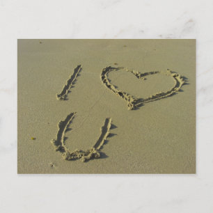 Ich Liebe Sie - Strand und schreiben Postkarte