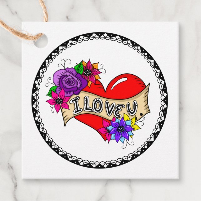 Ich Liebe Sie | Street Art Graffiti Urban Heart Geschenkanhänger (Vorderseite)