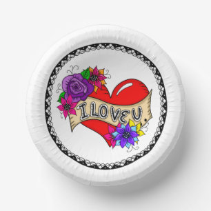 Ich Liebe Sie   Street Art Graffiti Urban Heart Pappteller
