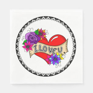 Ich Liebe Sie   Street Art Graffiti Urban Heart Serviette